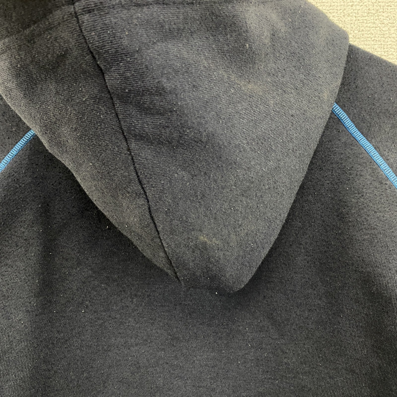 adidas　アディダス　フルジップスウェットパーカー/フーディー　ラグランスリーブ　紺　ネイビー　Lサイズ　古着