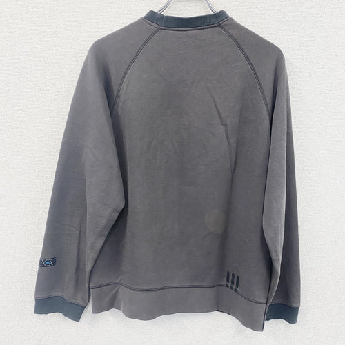 00s　adidas　アディダス　スウェット/トレーナー　ロゴ　チャコールグレー　Sサイズ スウェットトップス メンズ 古着