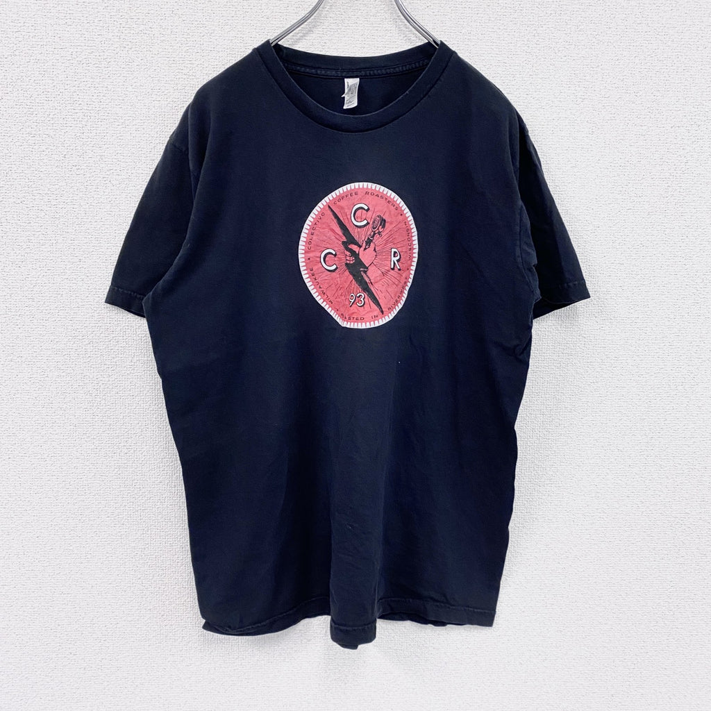 American Apparel　半袖プリントTシャツ　黒　ブラック　Lサイズ　古着