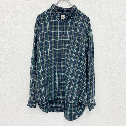 90s　OLD GAP　オールドギャップ　長袖ボタンダウンシャツ　ネルシャツ　白タグ　ヴィンテージ　Lサイズ