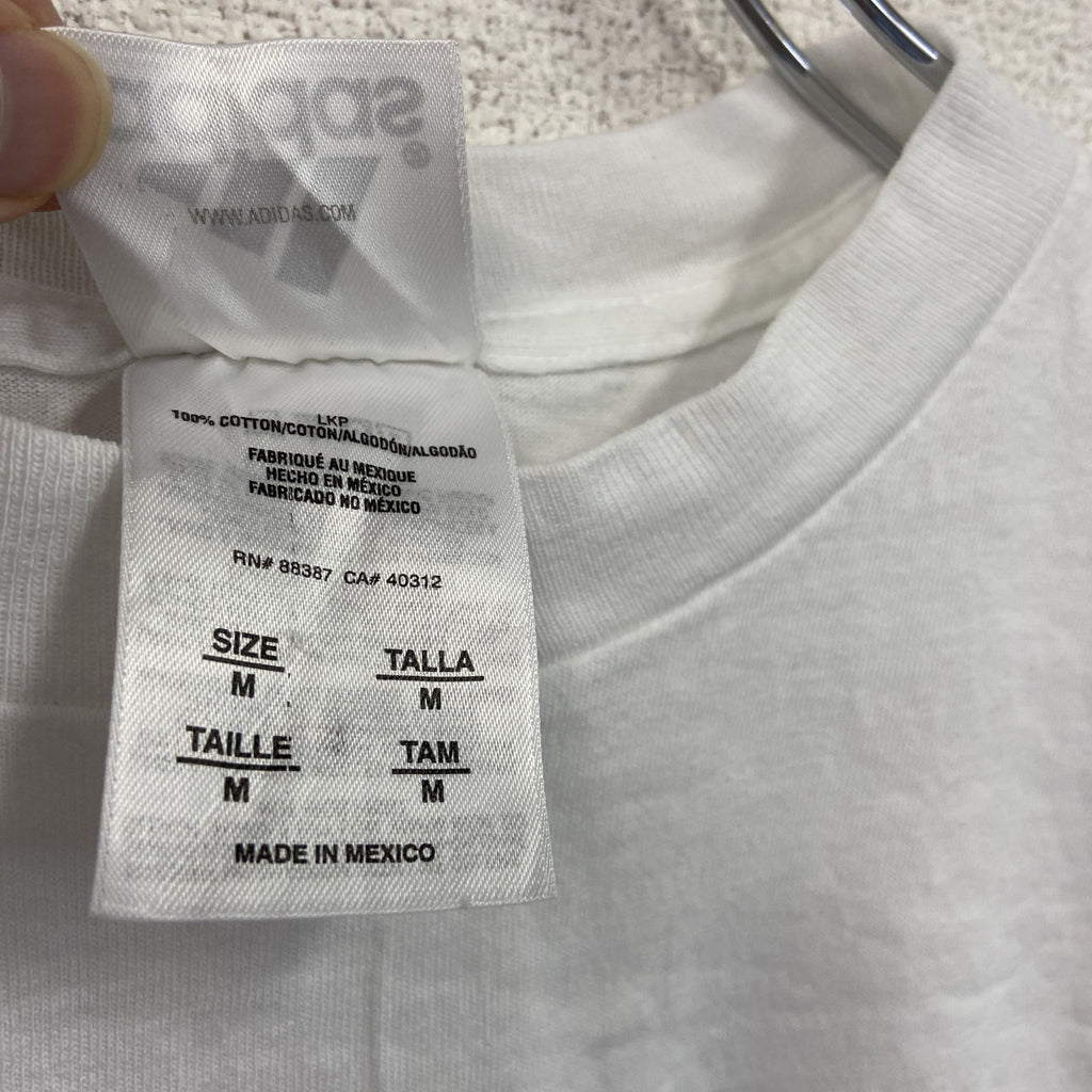 adidas　アディダス　半袖プリントTシャツ　白　ホワイト　Mサイズ　古着
