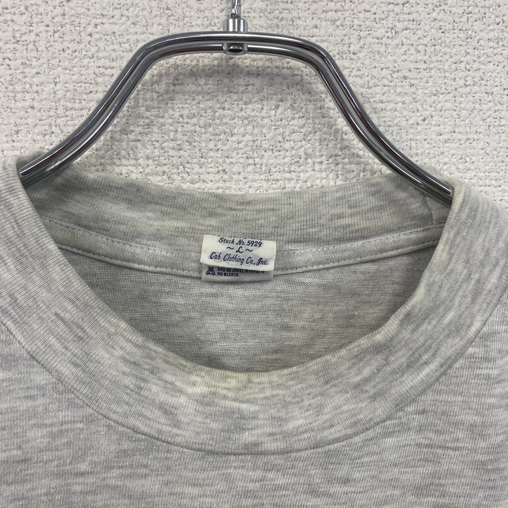 早稲田大学　半袖プリントTシャツ　カレッジ　霜降りグレー　Lサイズ カットソー メンズ コットン 古着