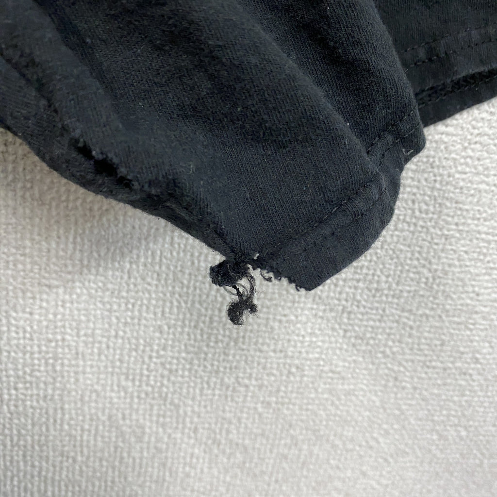 Hanes　ヘインズ　半袖プリントTシャツ　4連プリント　英字プリント　SUPER HERO　黒　ブラック　古着