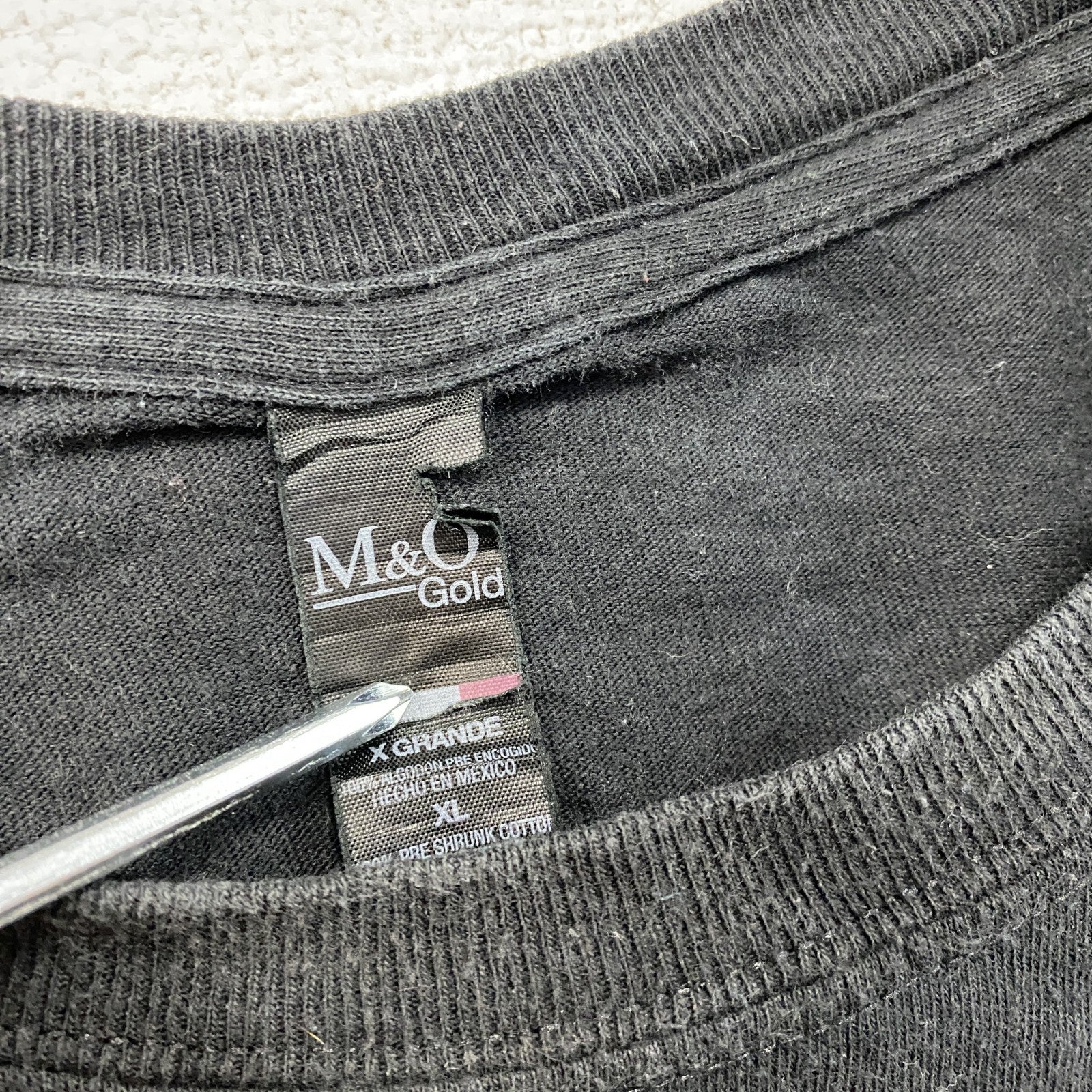 M&O Gold　半袖プリントTシャツ　黒　ブラック　XLサイズ　古着