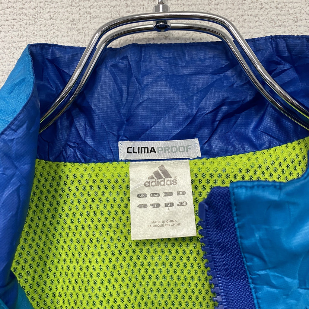 adidas　アディダス　フルジップジャケット/ウィンドブレーカー　青　ブルー　Lサイズ　古着