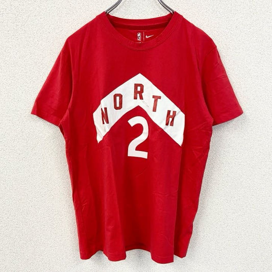古着 used　NIKE ナイキ　NBA　トロント・ラプターズ　LEONARD レナード　半袖プリントTシャツ　レッド　Mサイズ