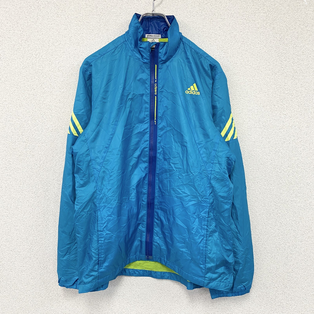 adidas　アディダス　フルジップジャケット/ウィンドブレーカー　青　ブルー　Lサイズ　古着