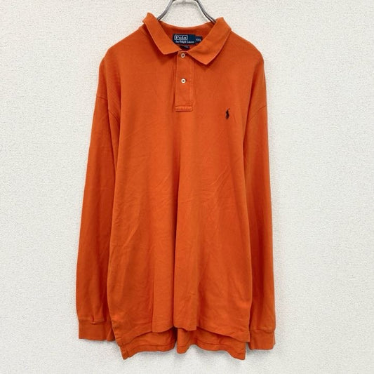 90s～　Polo by Ralph Lauren　ポロバイラルフローレン　長袖ポロシャツ　オレンジ　2XLサイズ