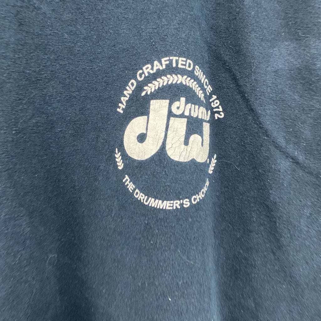 GILDAN　ギルダン　drums dw　半袖プリントTシャツ　紺　ネイビー　Lサイズ　古着