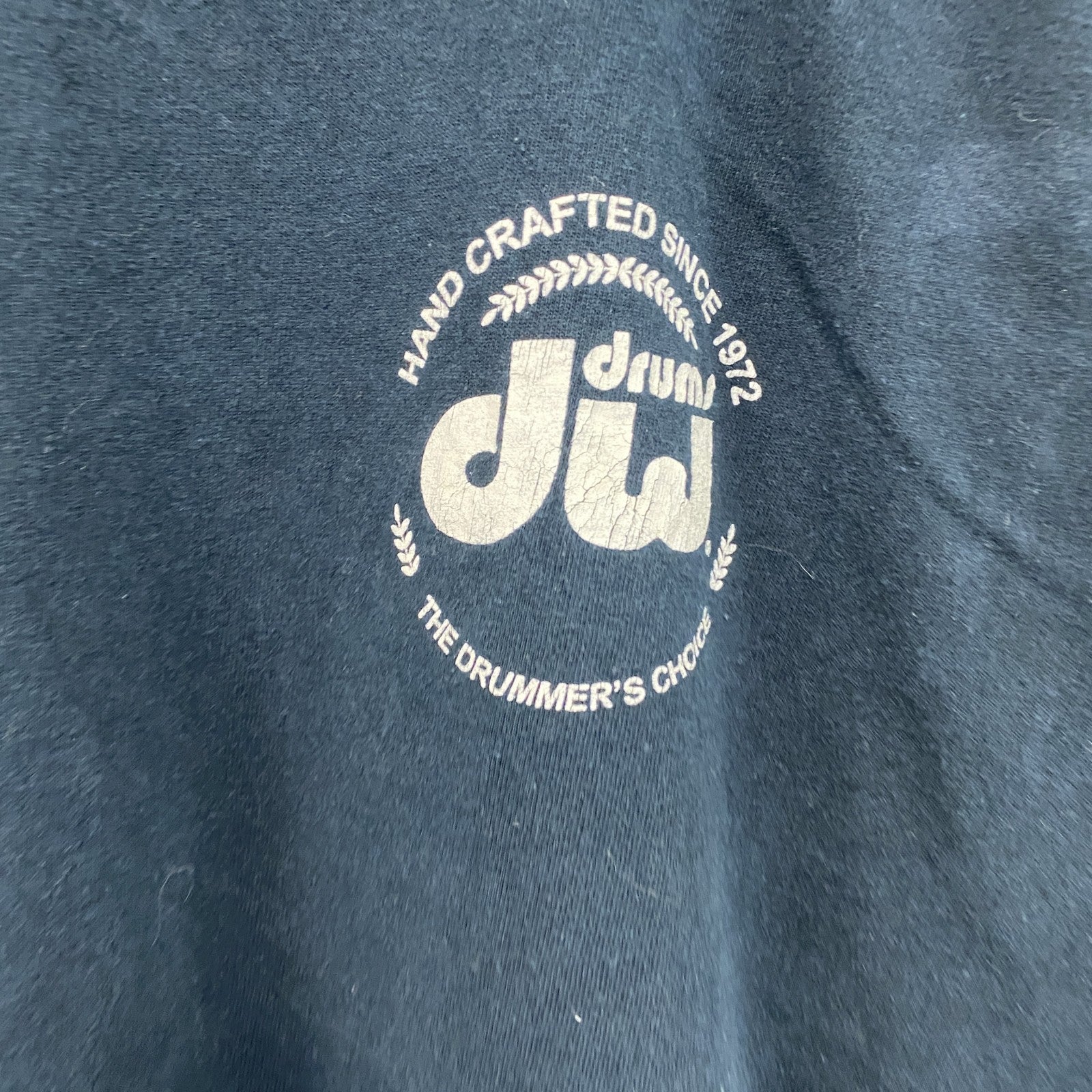 GILDAN　ギルダン　drums dw　半袖プリントTシャツ　紺　ネイビー　Lサイズ　古着