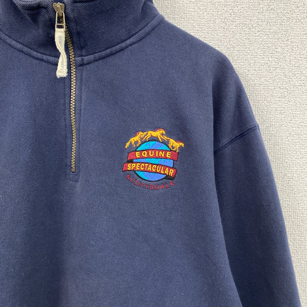 90s～　Port Authority　ポートオーソリティ　ハーフジップスウェット/トレーナー　紺　ネイビー　Mサイズ　　ヴィンテージ　古着