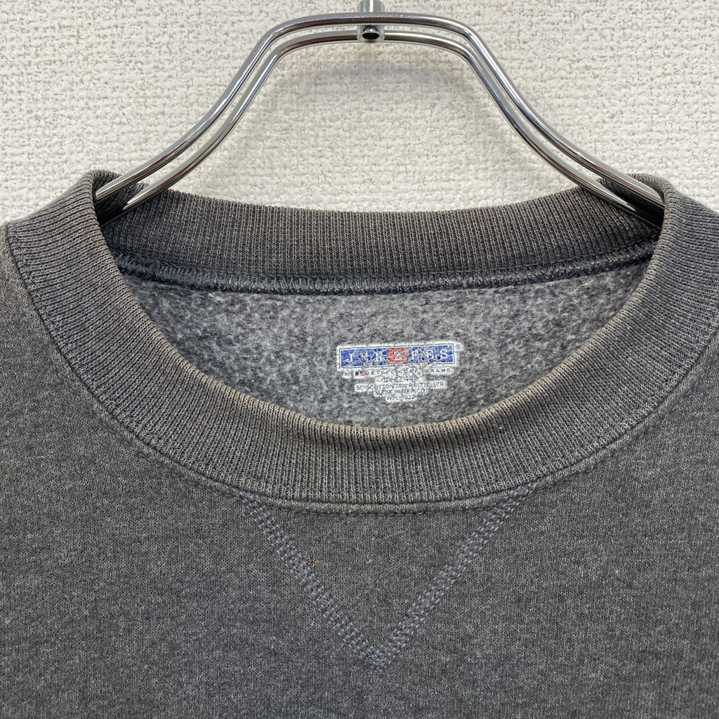 JERZEES　ジャージーズ　スウェット/トレーナー　前V　灰色　グレー スウェットトップス メンズ コットン 古着