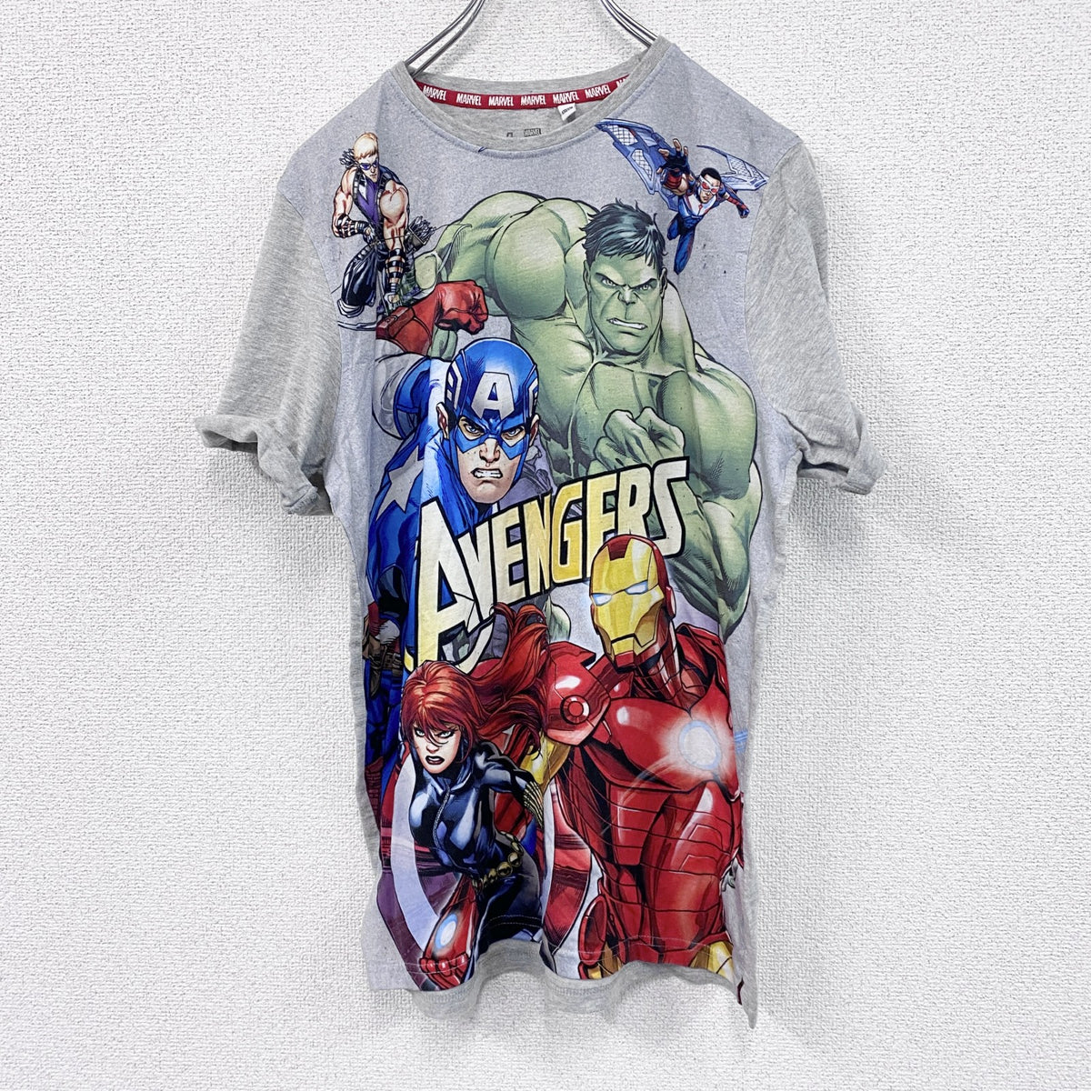 MARVEL　マーベル　アベンジャーズ　半袖プリントTシャツ　グレー　灰色　170/176サイズ　古着