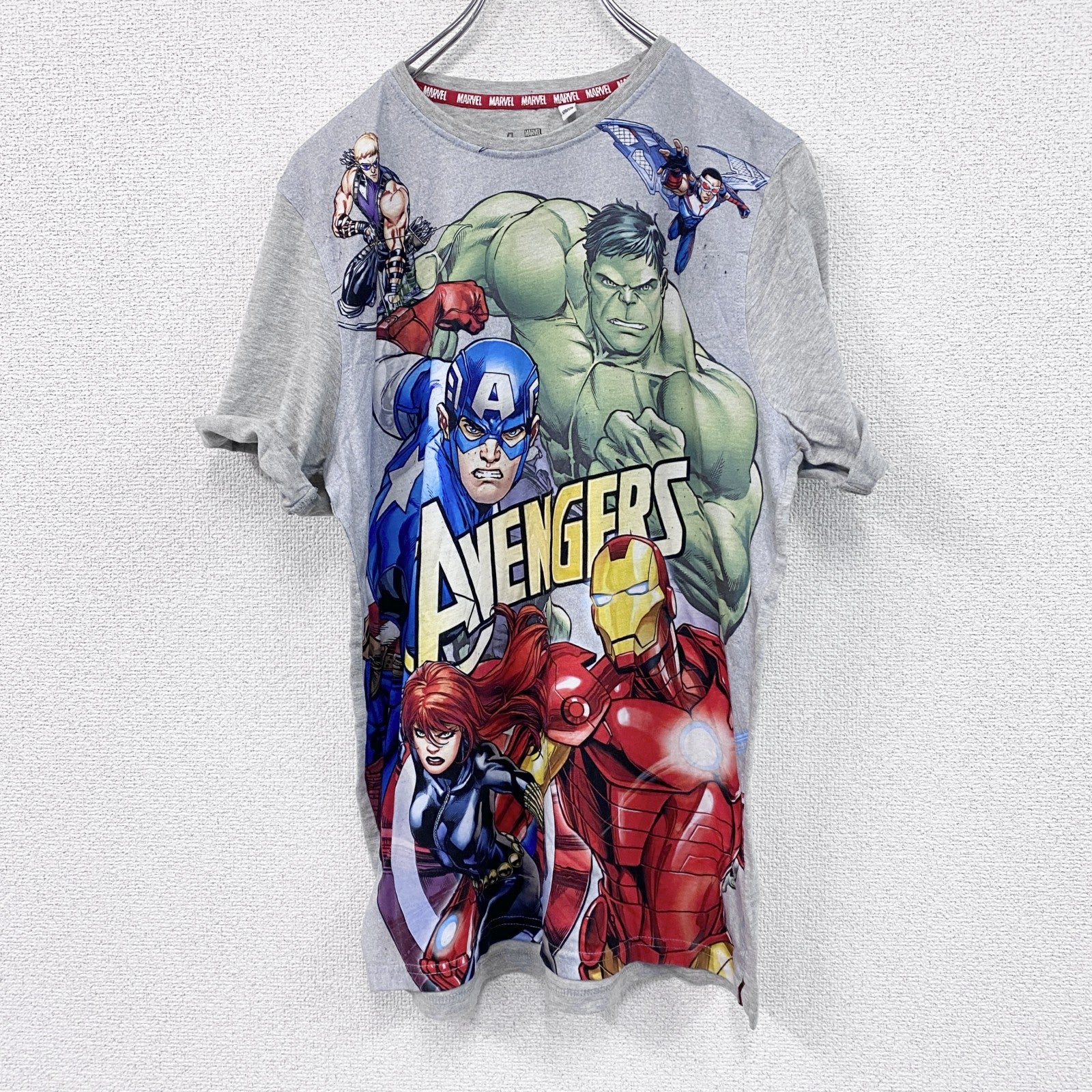 MARVEL　マーベル　アベンジャーズ　半袖プリントTシャツ　グレー　灰色　170/176サイズ　古着