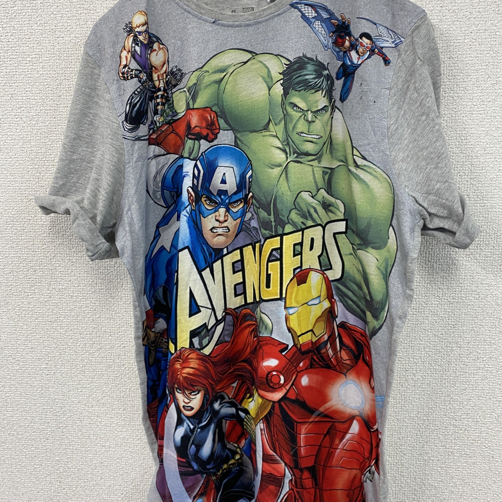 MARVEL　マーベル　アベンジャーズ　半袖プリントTシャツ　グレー　灰色　170/176サイズ　古着