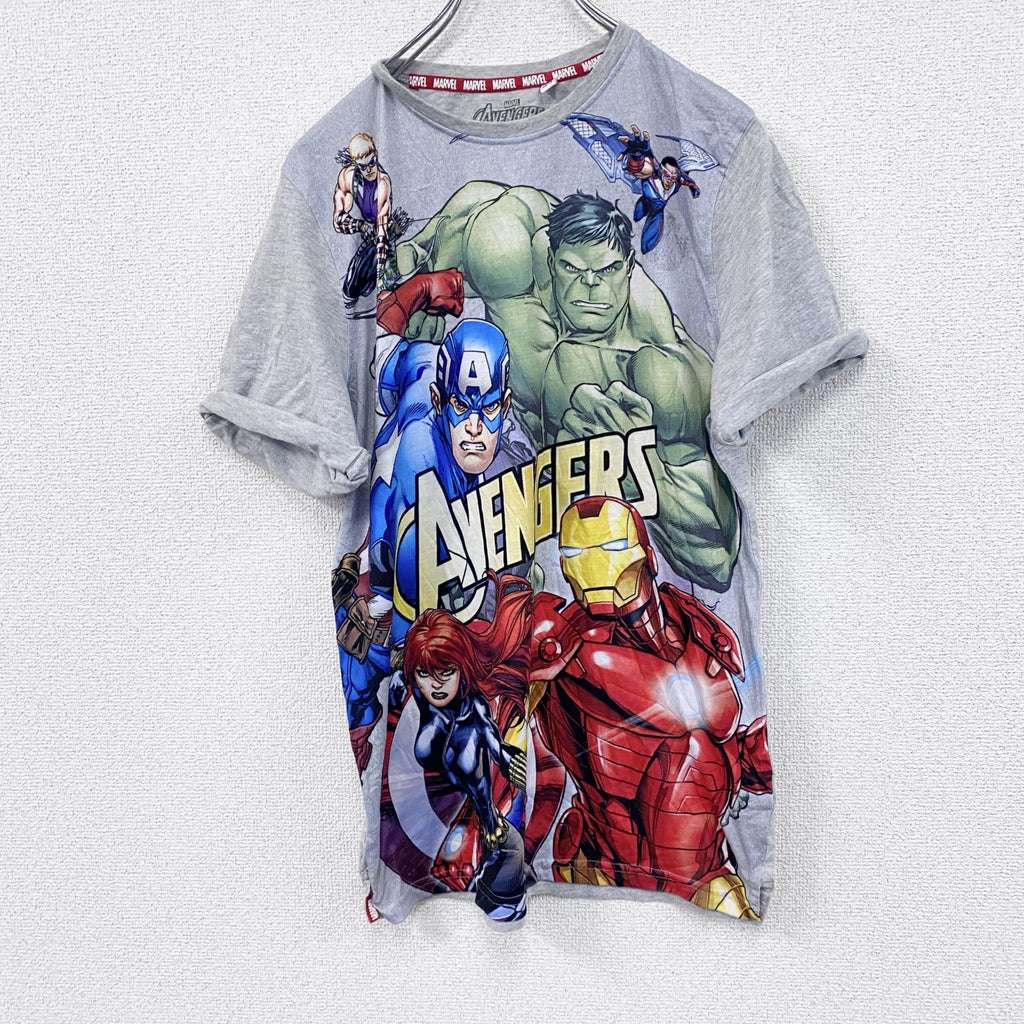 MARVEL　マーベル　アベンジャーズ　半袖プリントTシャツ　グレー　灰色　170/176サイズ　古着
