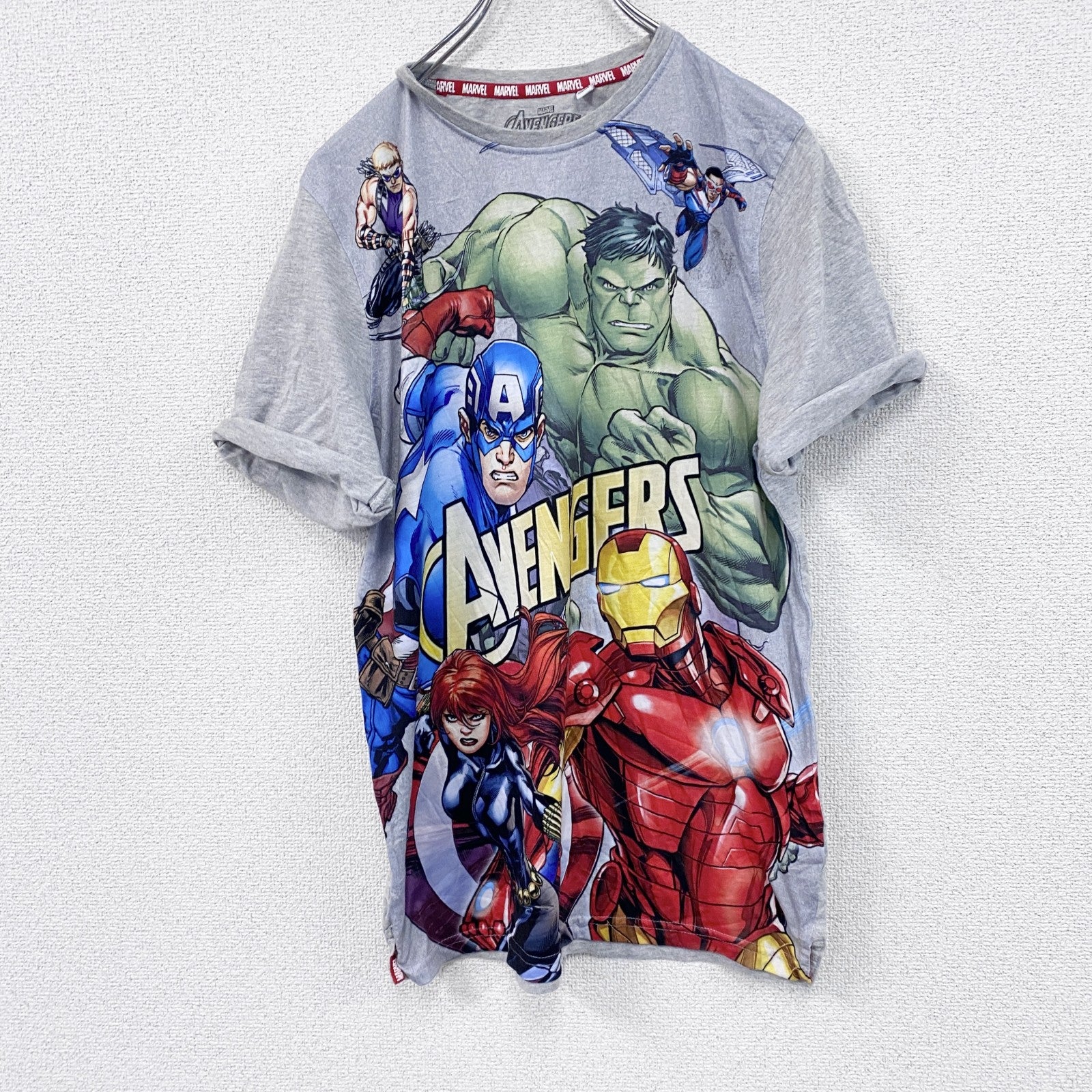 MARVEL　マーベル　アベンジャーズ　半袖プリントTシャツ　グレー　灰色　170/176サイズ　古着