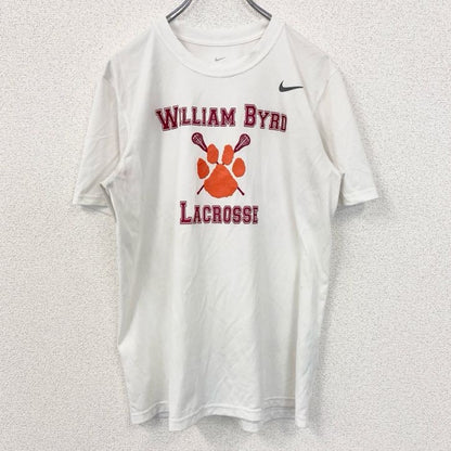 古着 used　NIKE ナイキ　半袖プリントTシャツ　WILLIAM BYRD LACROSSE　ラクロス　白　Mサイズ