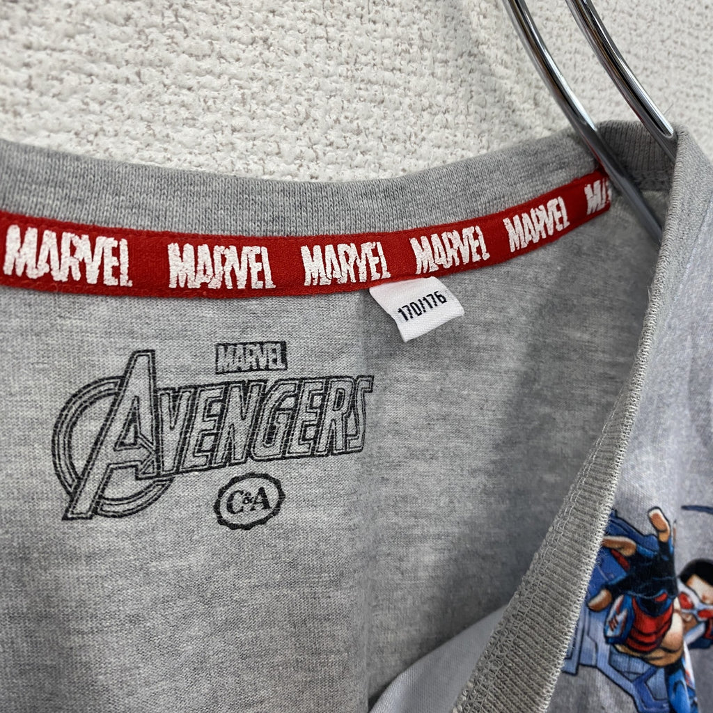 MARVEL　マーベル　アベンジャーズ　半袖プリントTシャツ　グレー　灰色　170/176サイズ　古着