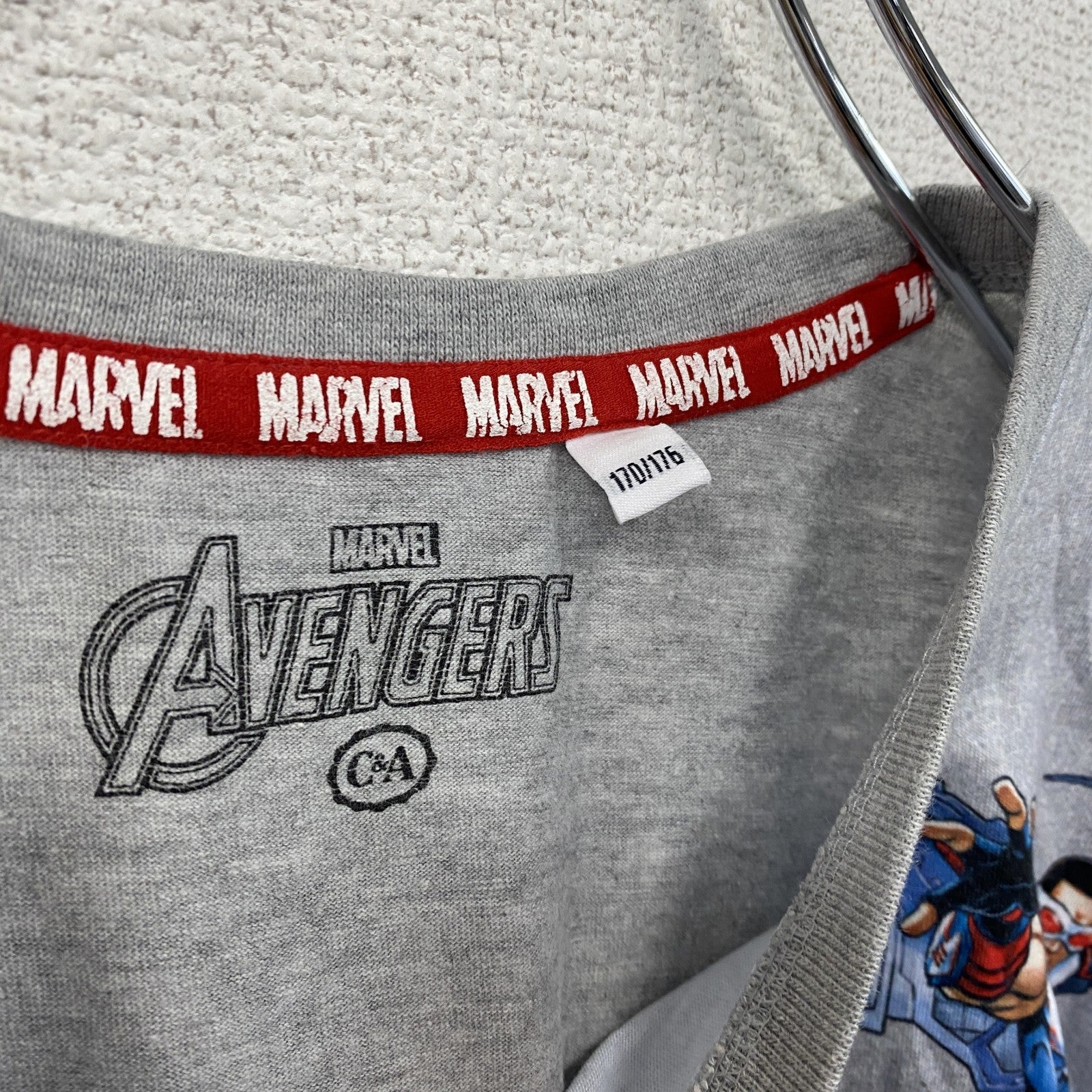 MARVEL　マーベル　アベンジャーズ　半袖プリントTシャツ　グレー　灰色　170/176サイズ　古着