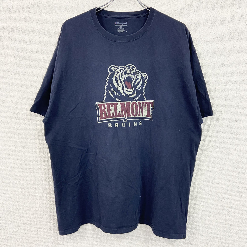 Champion　チャンピオン　半袖プリントTシャツ　紺　ネイビー　2XLサイズ　古着