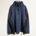 Polo club　長袖ハーフジップフリース　プルオーバー　ネイビー　紺　黒　ブラック　秋冬服　Lサイズ　古着