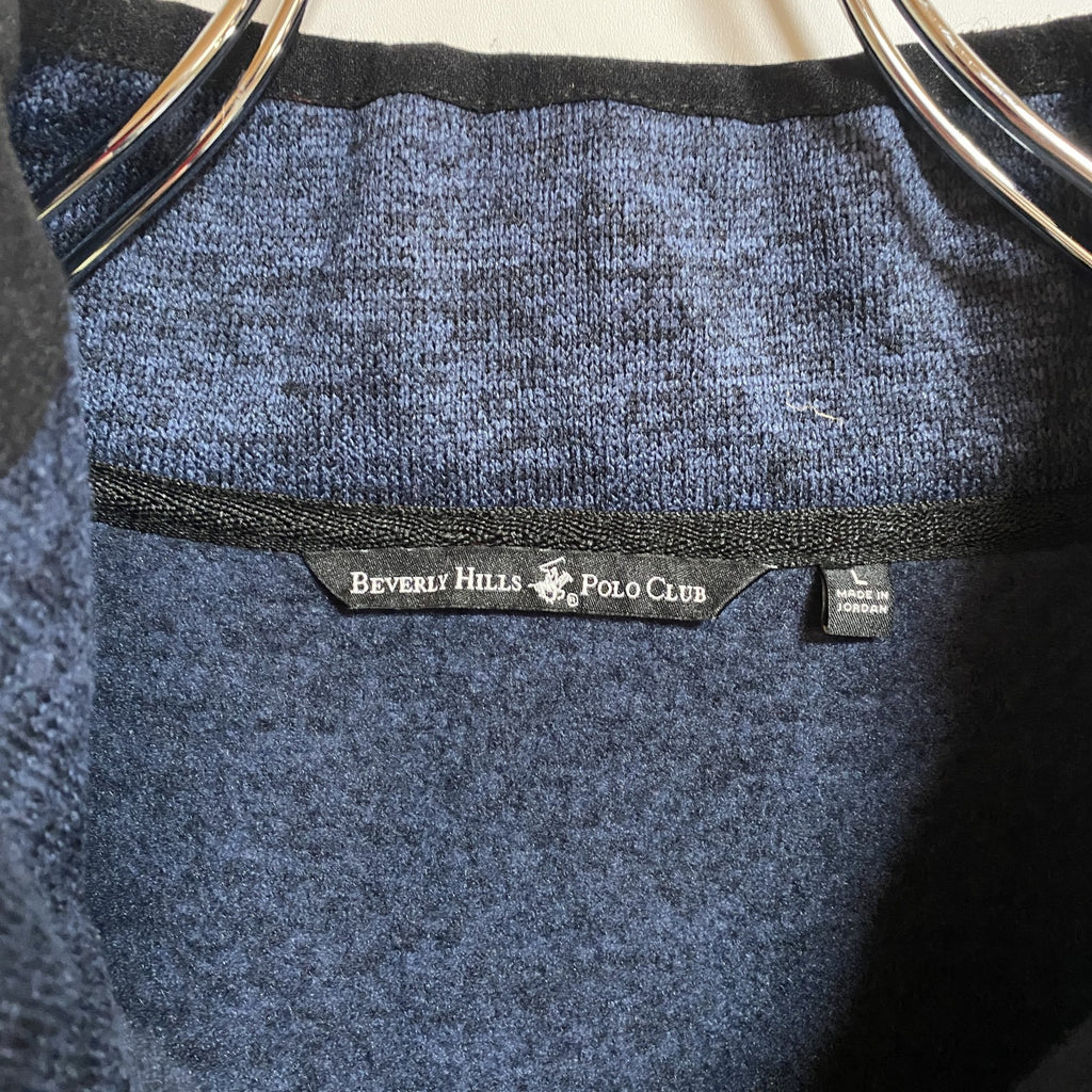 Polo club　長袖ハーフジップフリース　プルオーバー　ネイビー　紺　黒　ブラック　秋冬服　Lサイズ　古着