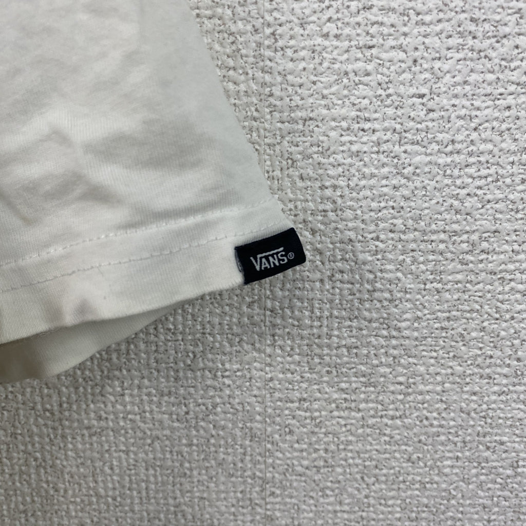 VANS　バンズ　半袖プリントTシャツ　ドクロ　白　ホワイト　Lサイズ　古着