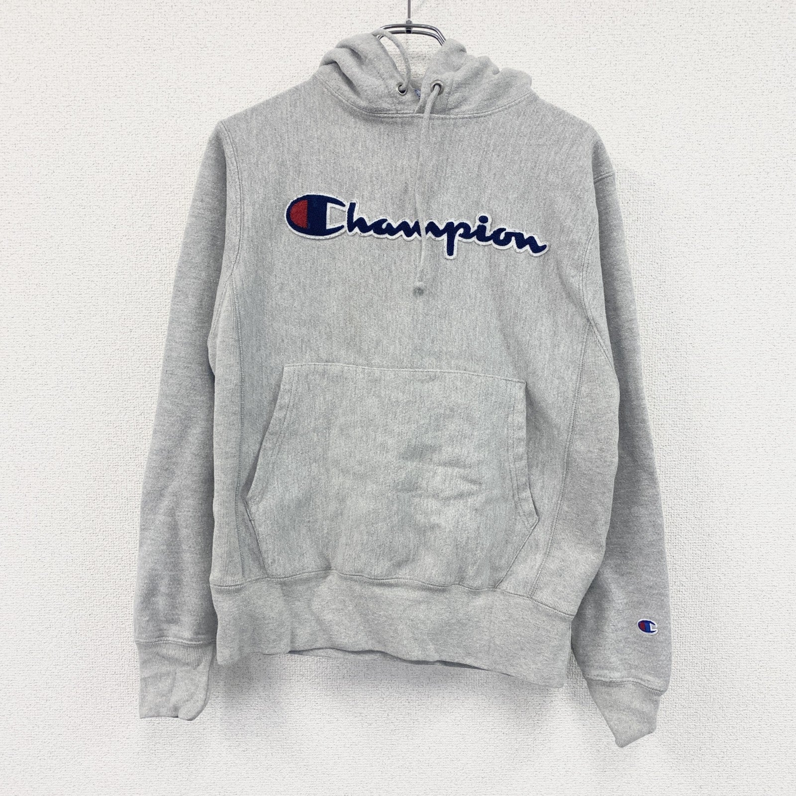 Champion　チャンピオン　リバースウィーブ　スウェットパーカー/フーディー　灰色　グレー　Sサイズ トレーナー スウェットトップス フード付き 古着