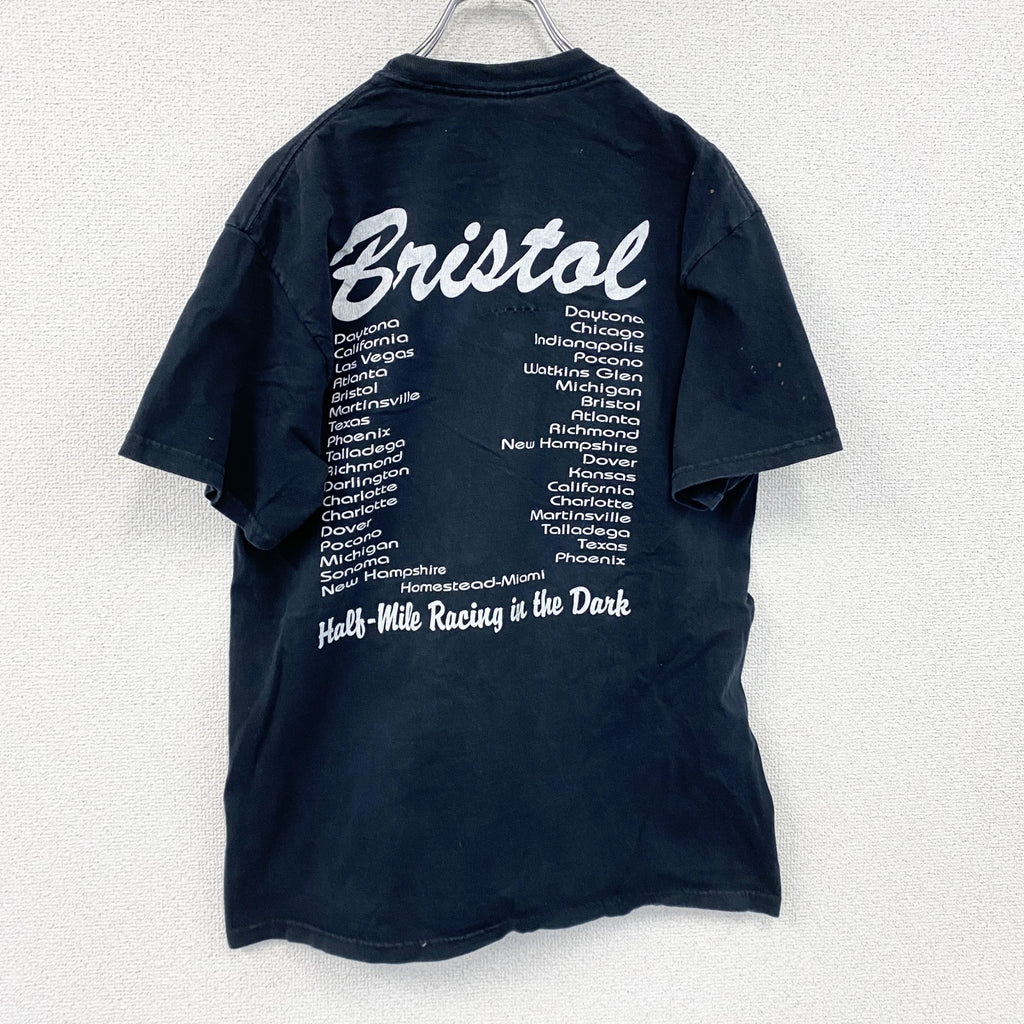JERZEES　ジャージーズ　半袖プリントTシャツ　レーシング　黒　ブラック　Lサイズ　古着