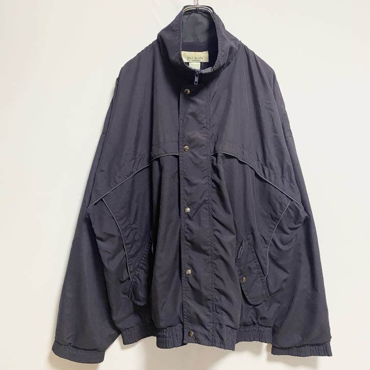 古着 used　BILL BLASS　長袖ハイネックブルゾン　ノームコアジャンパー　ダークグレー　ヴィンテージ　秋冬服　Lサイズ