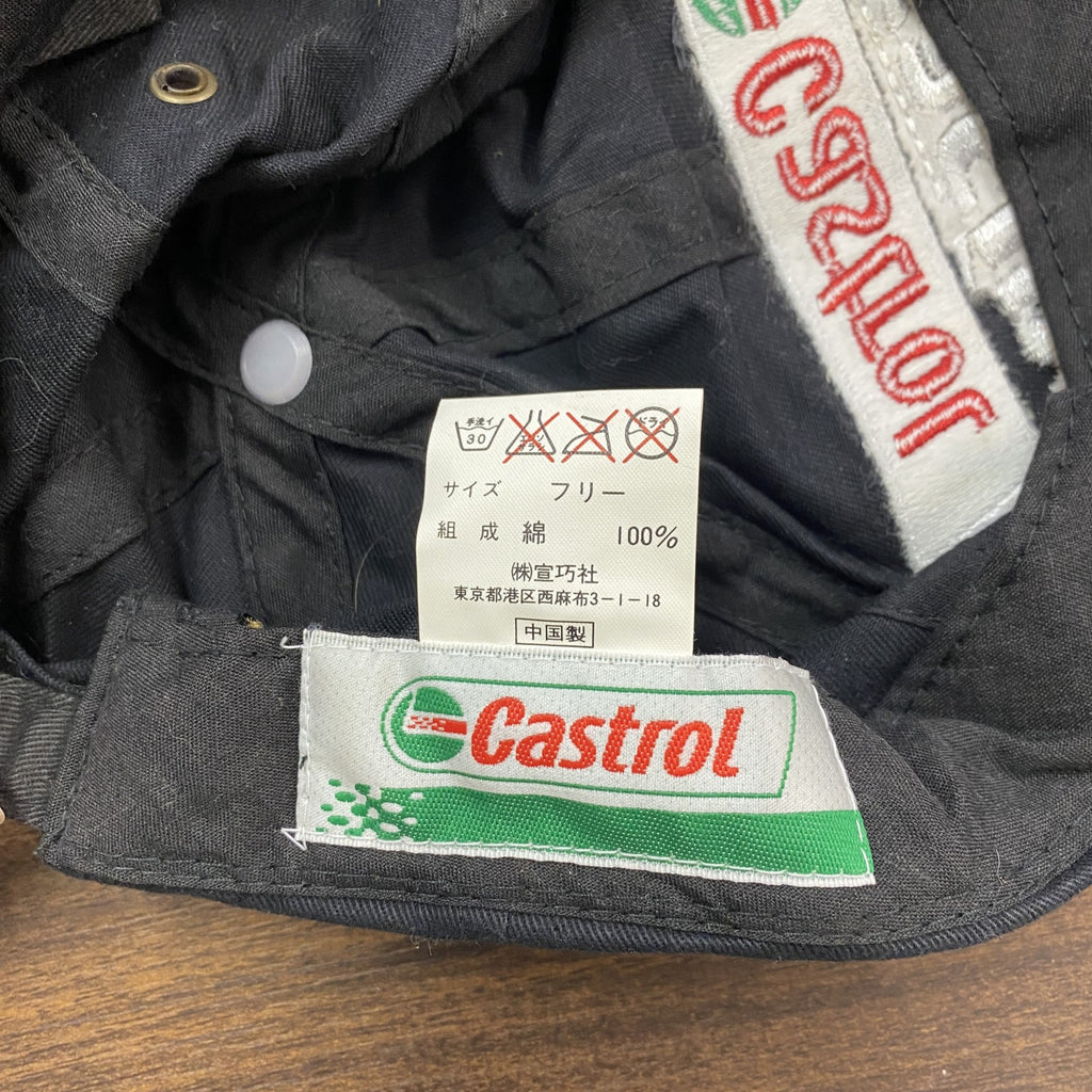 Castrol　カストロール　6パネルキャップ　レーシングキャップ　黒　ブラック　Fサイズ　古着