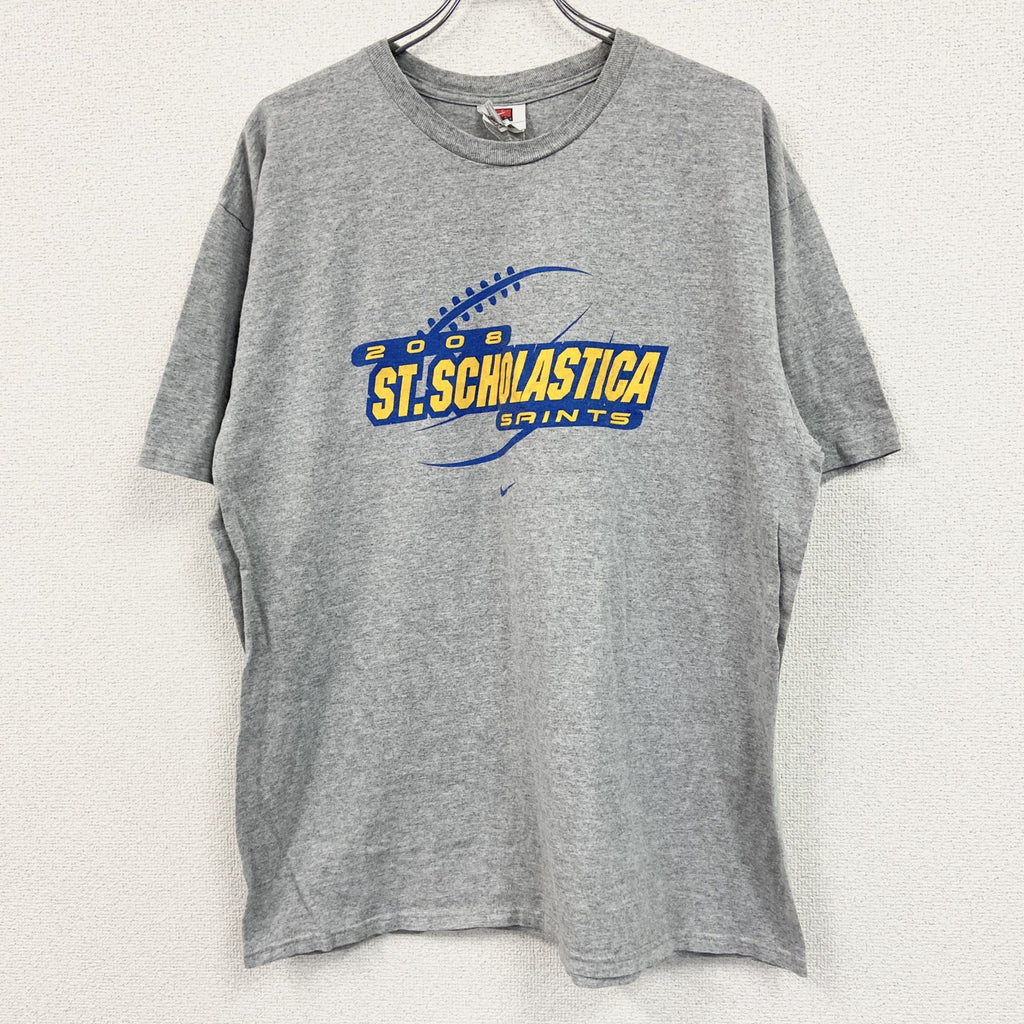 90s　NIKE　ナイキ　半袖プリントTシャツ　ヴィンテージ　グレー　灰色　XLサイズ　古着