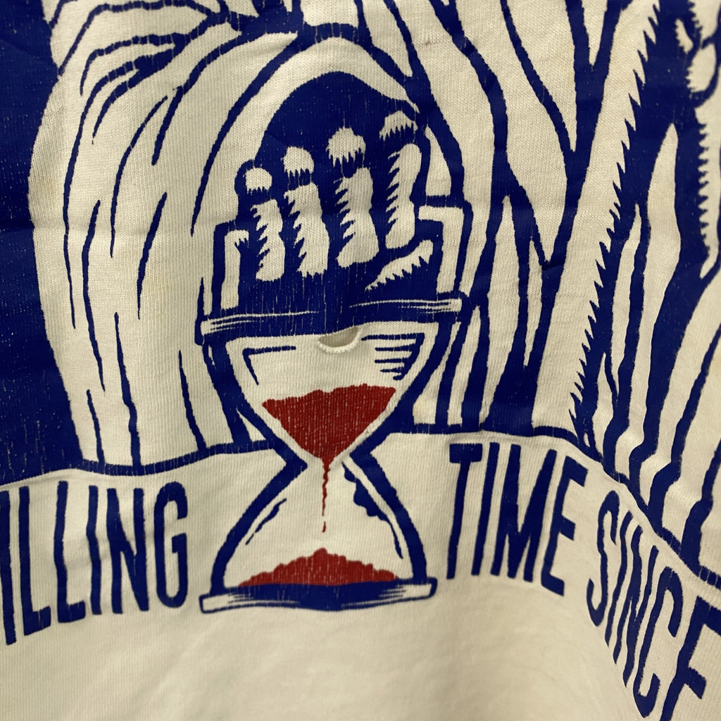 VANS　バンズ　半袖プリントTシャツ　ドクロ　白　ホワイト　Lサイズ　古着