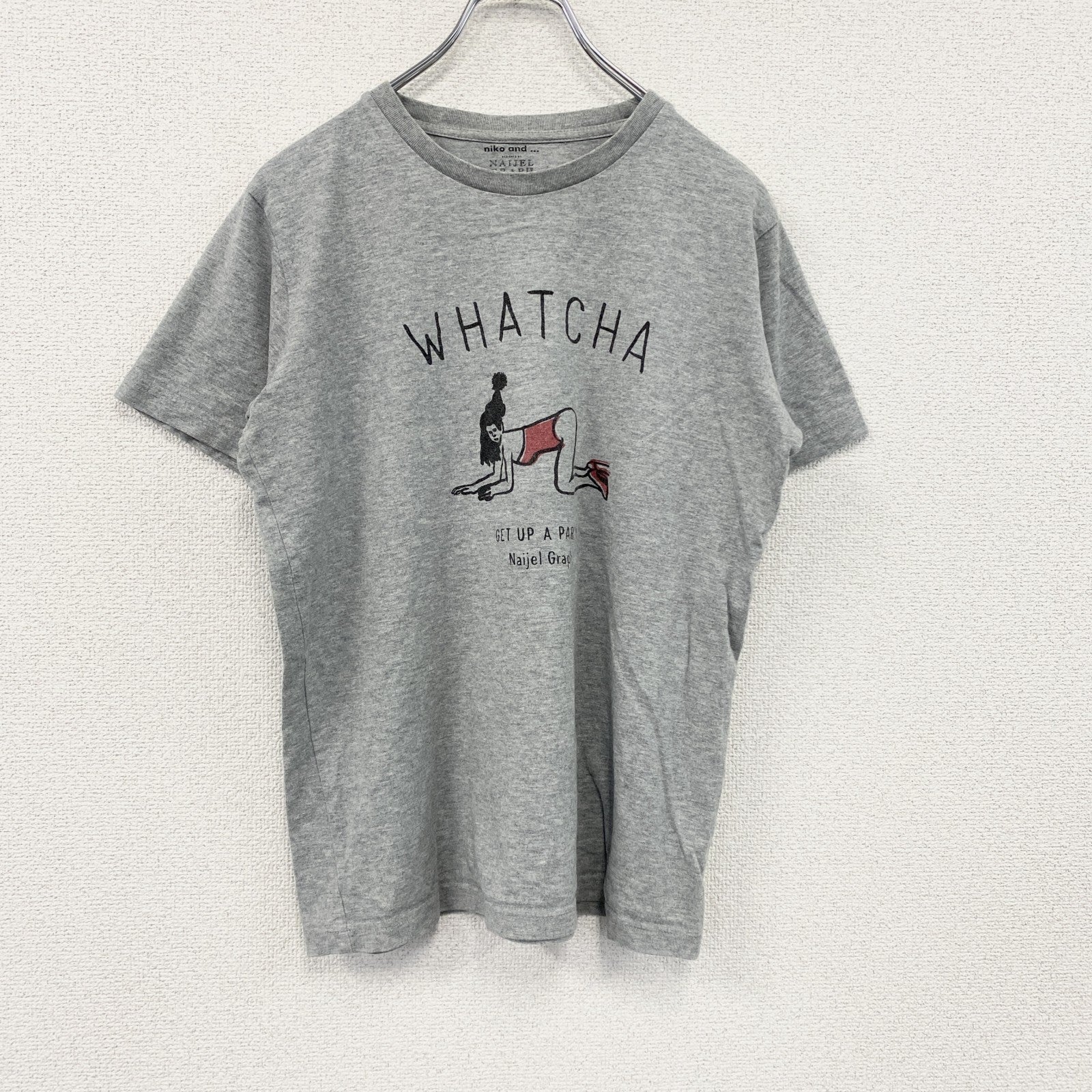 niko and　ニコアンド　半袖プリントTシャツ　灰色　グレー　Mサイズ　古着
