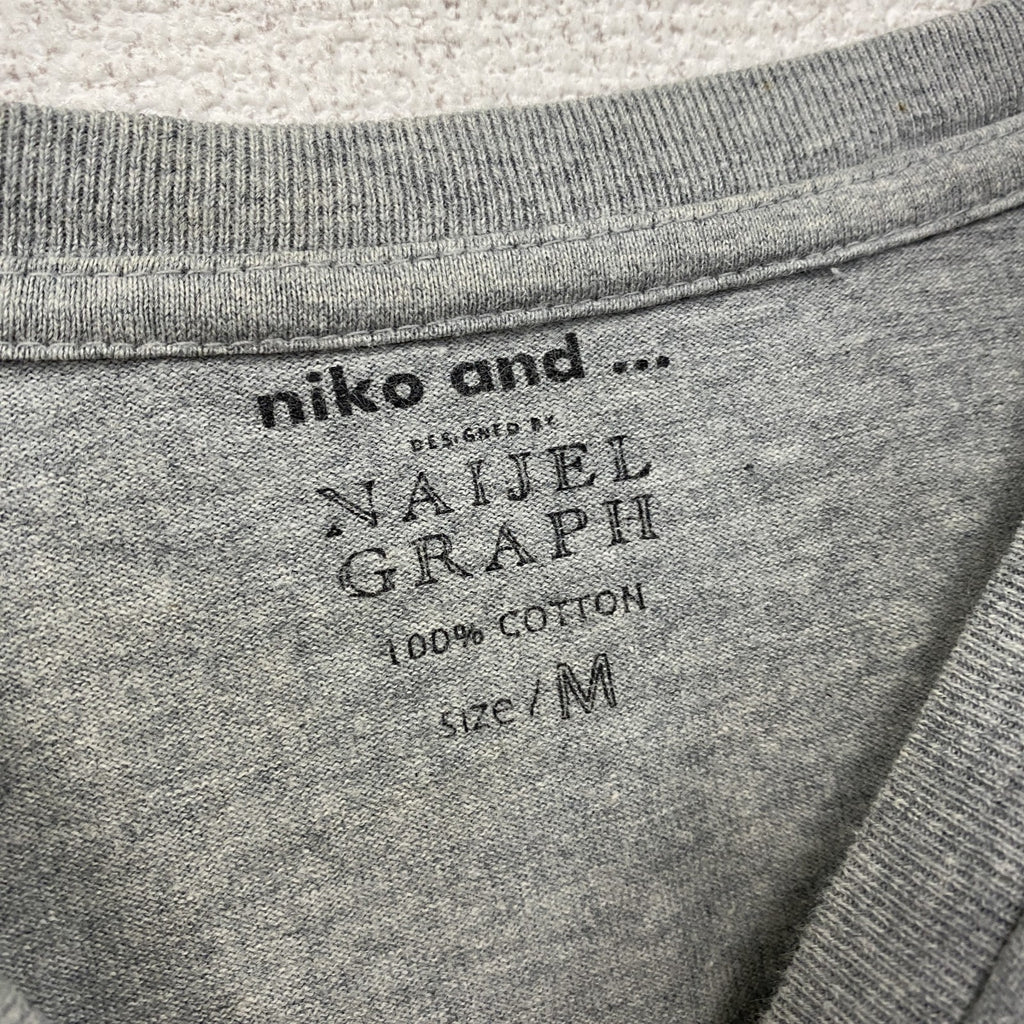 niko and　ニコアンド　半袖プリントTシャツ　灰色　グレー　Mサイズ　古着