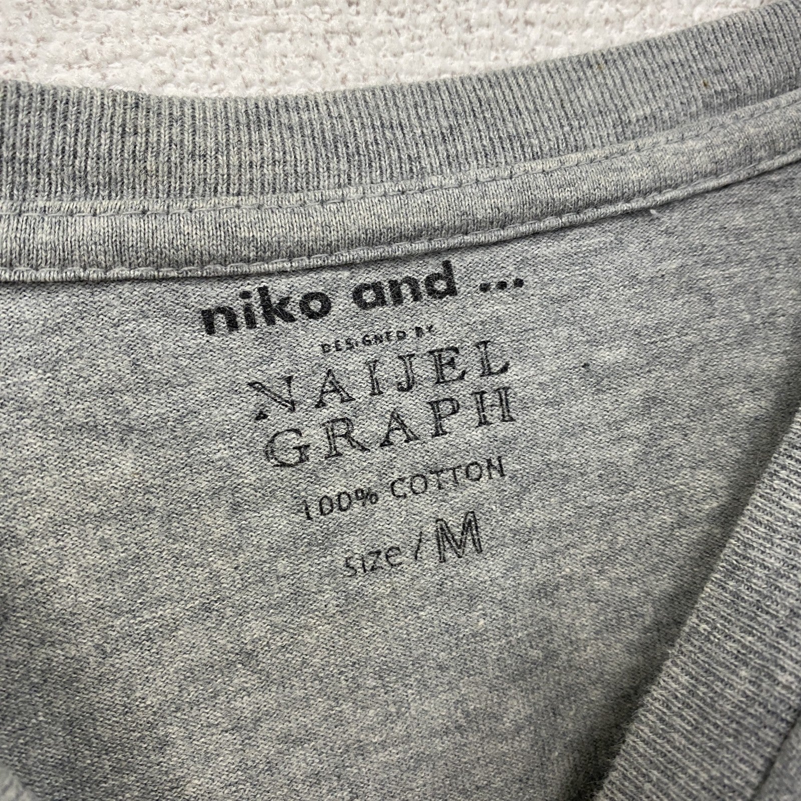 niko and　ニコアンド　半袖プリントTシャツ　灰色　グレー　Mサイズ　古着