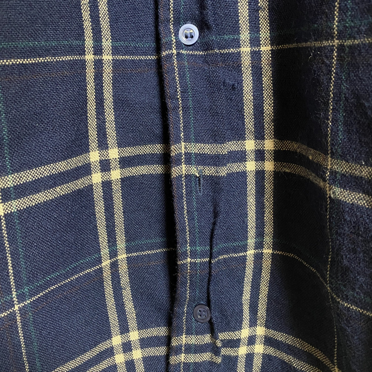 TimberTrail　長袖CPOジャケット　チェック柄　ネイビー　紺　レトロ　デザイン　秋冬服　Mサイズ　古着