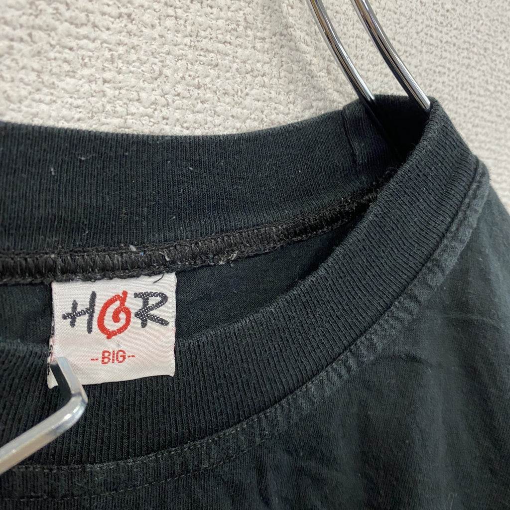 HOR　半袖プリントTシャツ　NEVER Sleep　黒　ブラック　BIGサイズ　古着