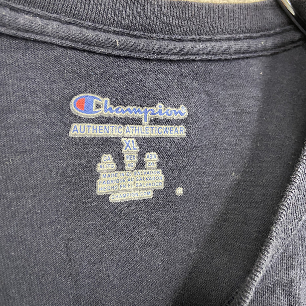 Champion　チャンピオン　半袖プリントTシャツ　紺　ネイビー　XLサイズ　古着