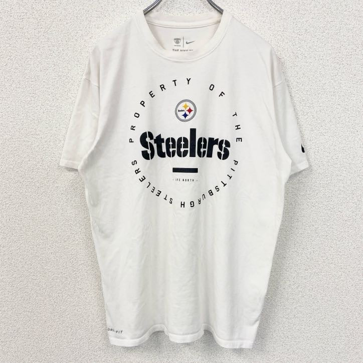 NIKE ナイキ　半袖ロゴプリントTシャツ　NFL　ピッツバーグ・スティーラーズ　白　ホワイト　スポーツ　Sサイズ　古着