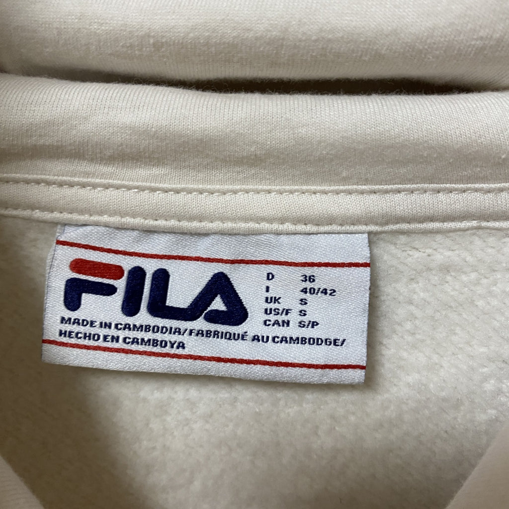 FILA　フィラ　スウェットパーカー/フーディー　ワンポイント　スパイダー　蜘蛛　白　ホワイト　Sサイズ　古着