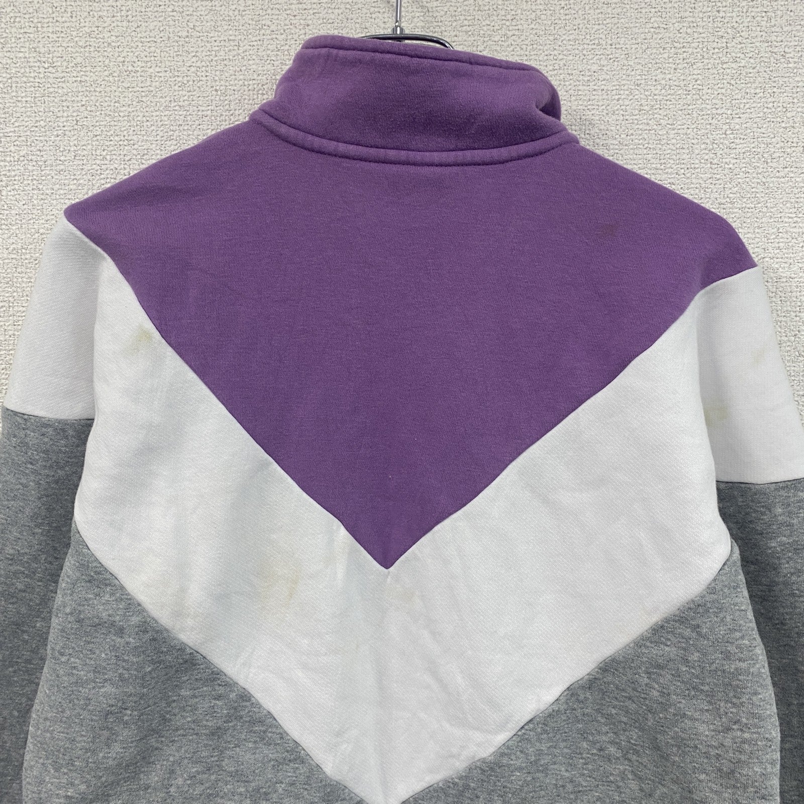 FILA　フィラ　ハーフジップスウェット/トレーナー　グレー　灰色　ホワイト　パープル　Mサイズ　古着