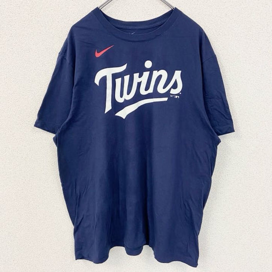 古着 used　NIKE ナイキ　MLB　ミネスタ・ツインズ　KEPLER　半袖ロゴプリントTシャツ　紺　ネイビー　XXLサイズ