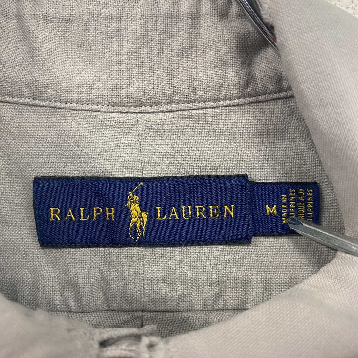 POLO RALPH LAUREN　ラルフローレン　長袖ボタンダウンシャツ　灰色　グレー　Mサイズ　古着