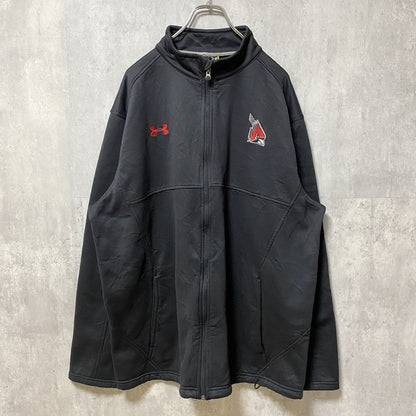 古着 used　UNDER ARMOUR アンダーアーマー　ボールステイト　長袖ジップアップジャケット　カレッジロゴ　XXLサイズ