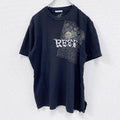GIACOMONI LUCIEN　REEF　半袖プリントTシャツ　スカル　骸骨　英字プリント　クルーネック　黒　ブラック　XLサイズ　古着