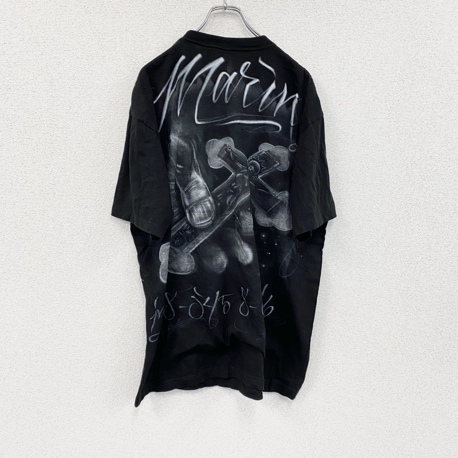 C＋　Cプラス　半袖プリントTシャツ　十字架　黒　ブラック　3XLサイズ　古着
