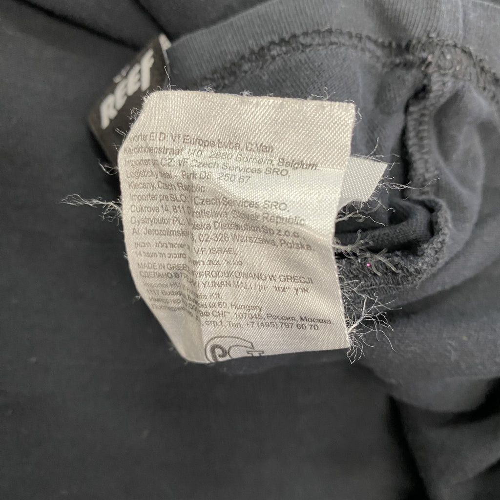 GIACOMONI LUCIEN　REEF　半袖プリントTシャツ　スカル　骸骨　英字プリント　クルーネック　黒　ブラック　XLサイズ　古着