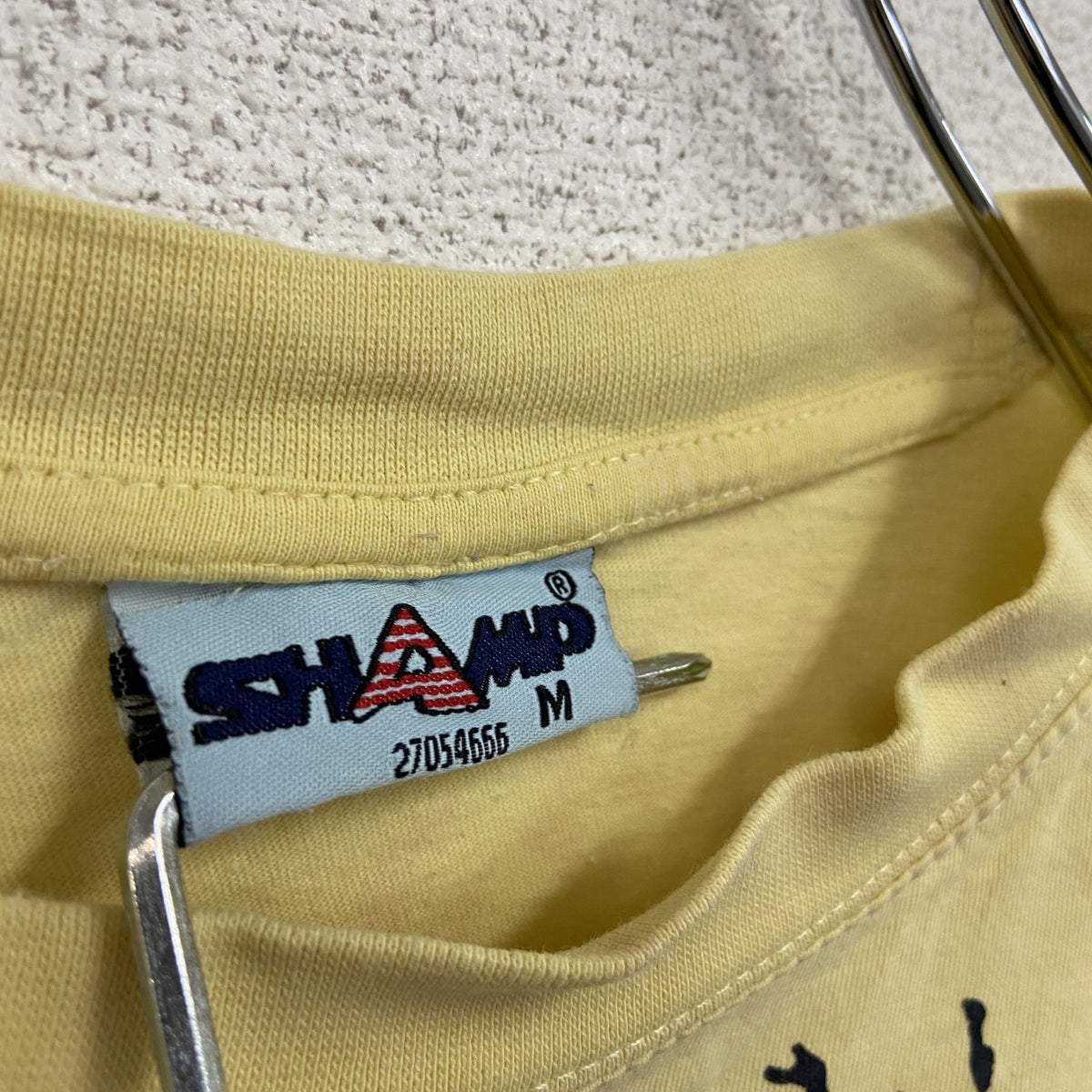 SHAMP　半袖プリントTシャツ　スケボー　スケーター　英字プリント　黄色　イエロー　Mサイズ　古着